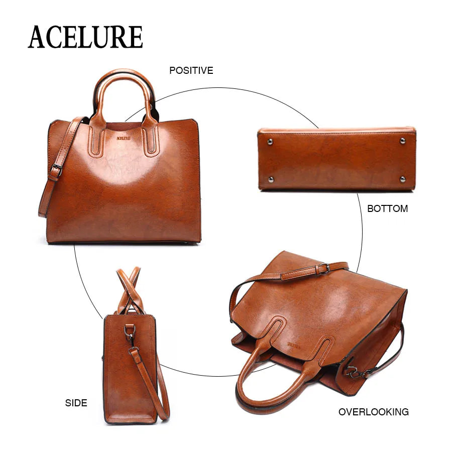 Versatile ACELURE Leather Handbags