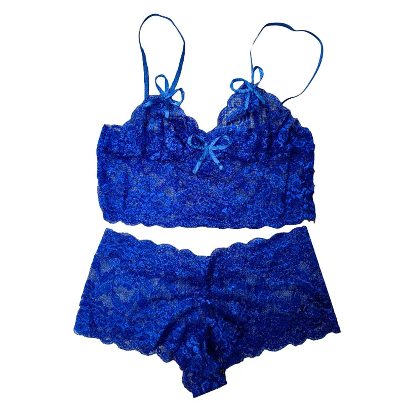 Lace Adjustable Straps Bralette Set