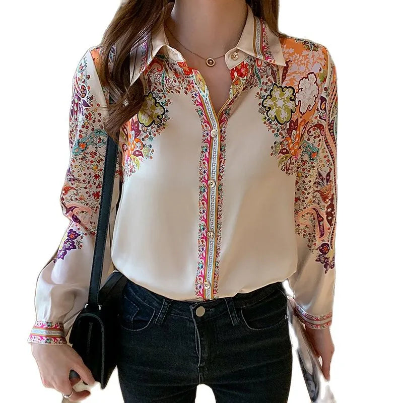 Flower Print Ladies' Blouse