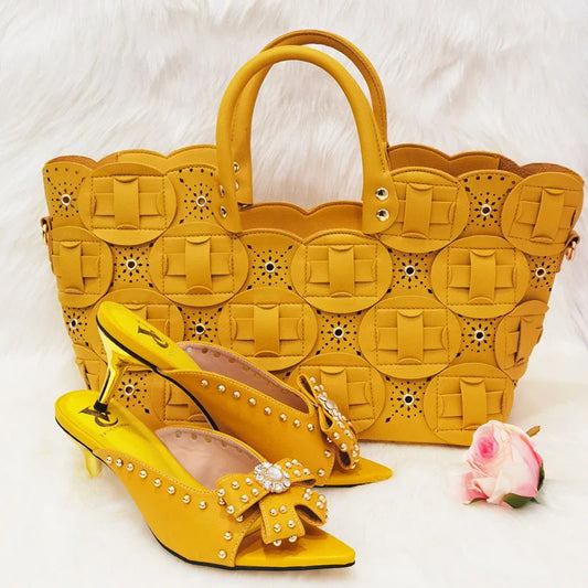 Rivet-Style Matching Shoes & Bag Set