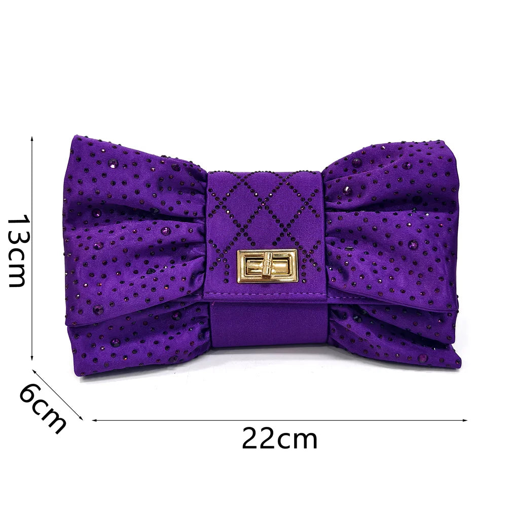 New Elegant Heels & Rhinestone Handbag Set