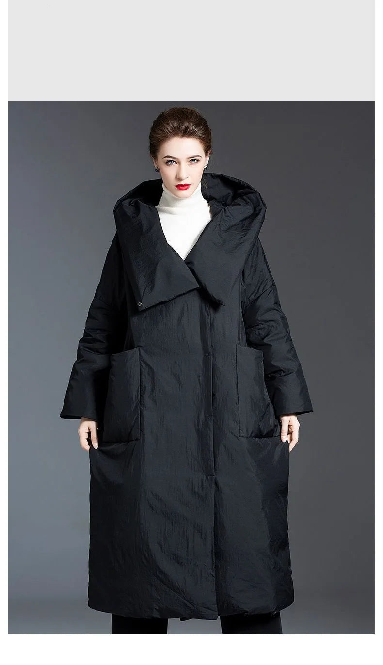 Thick  Loose Long Hooded Women's Jacket