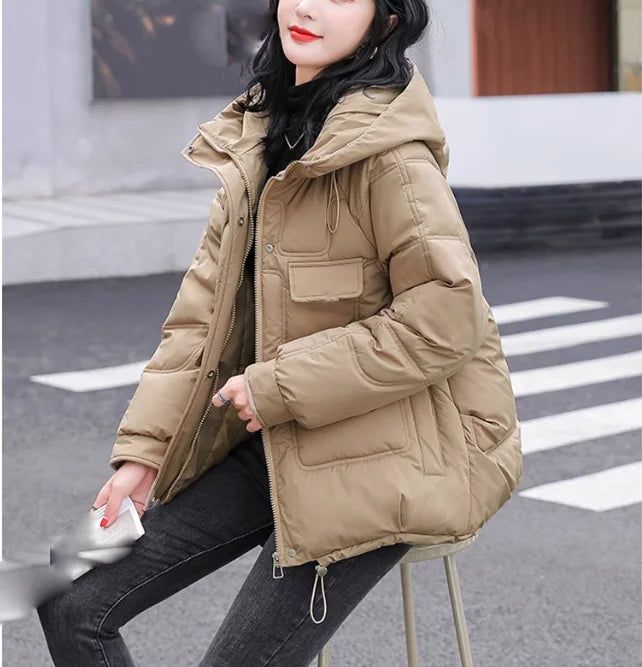 Hooded Loose Short Winter Down Coat For Women