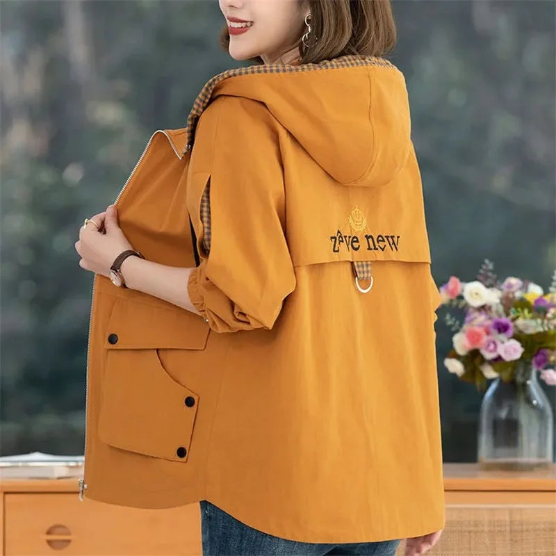 Loose All-Match Hooded Short Jacket For Women