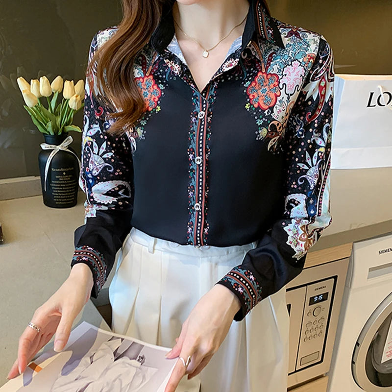 Flower Print Ladies' Blouse