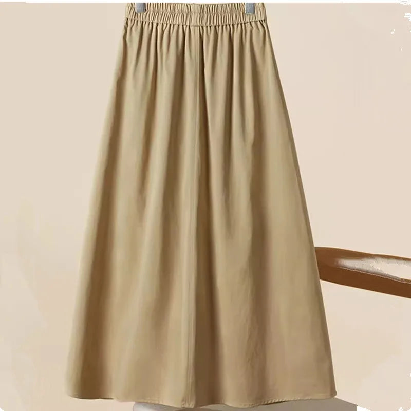 High-Waist A-Line Casual Fashion Big Swing Skirt