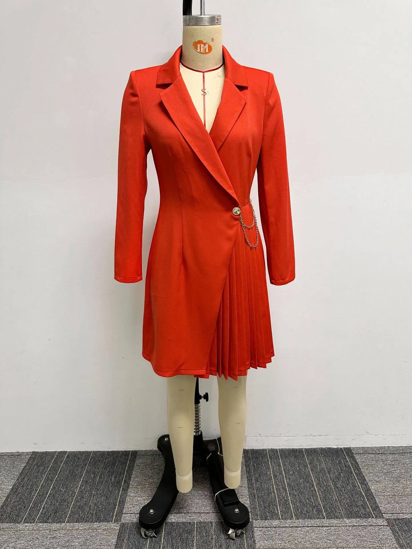 Turn-Down Collar Blazer Dress