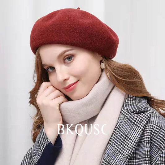 Women's Cashmere Hairy Soft French Artist Beret Cap