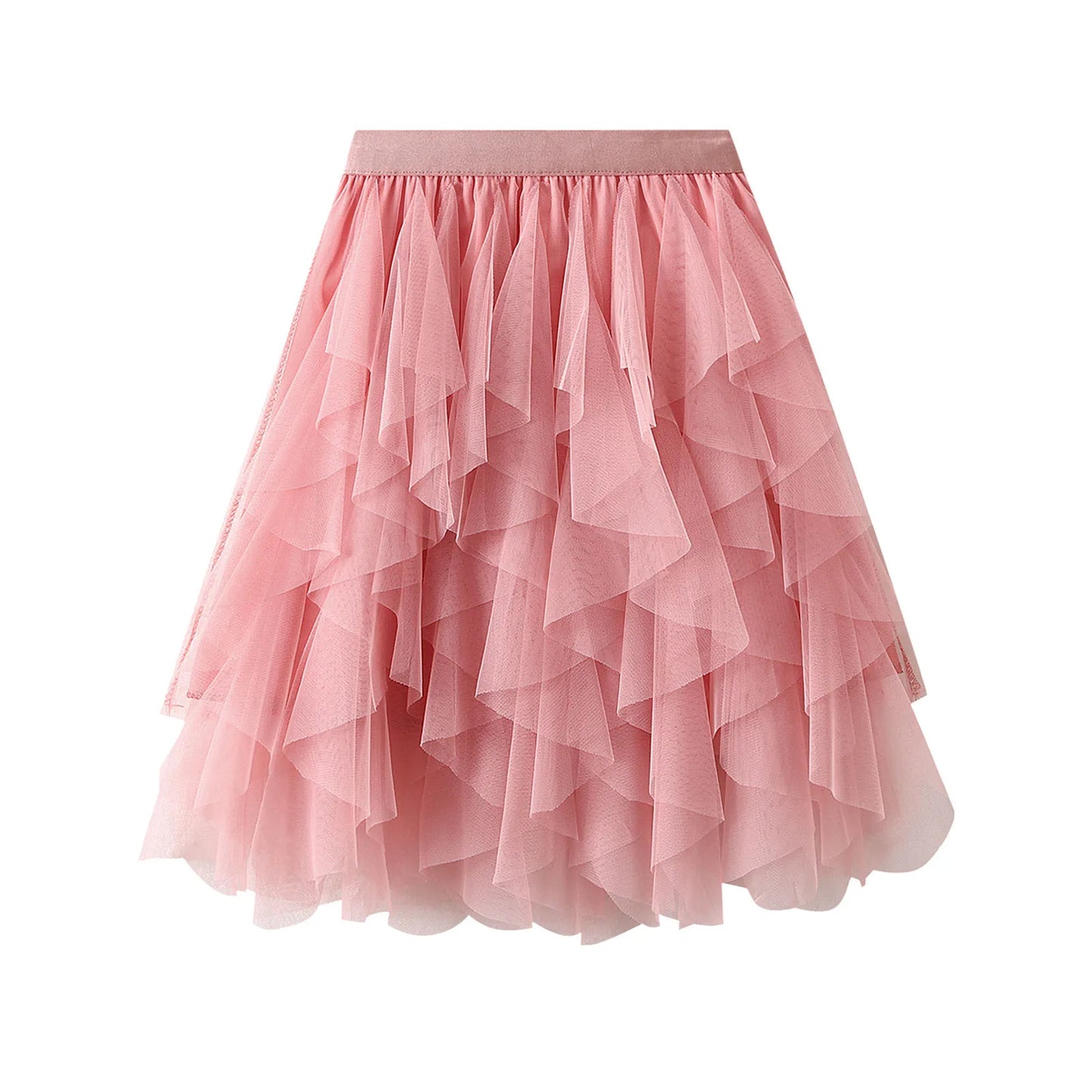 Elastic Layered Mesh Fairy Mini Skirt