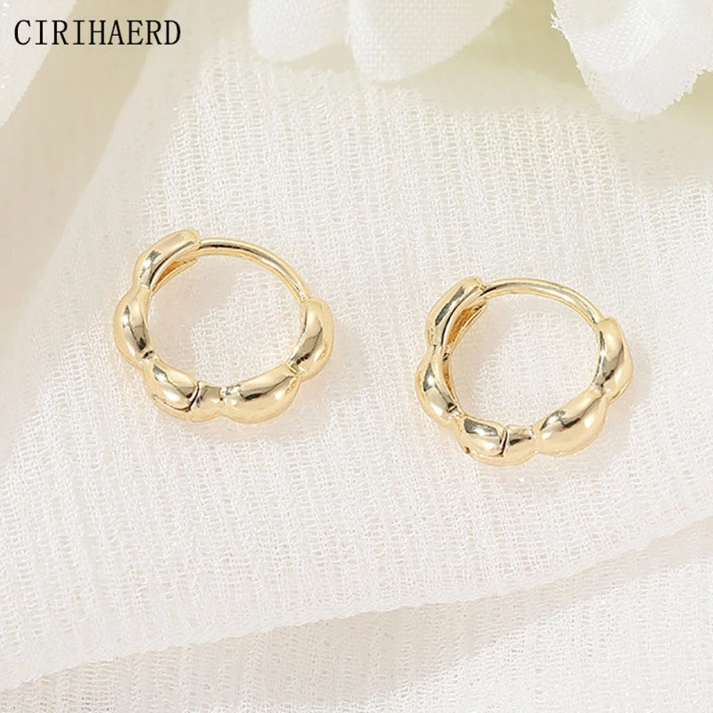 Gold-Plated Women's Small Earrings  - 14K