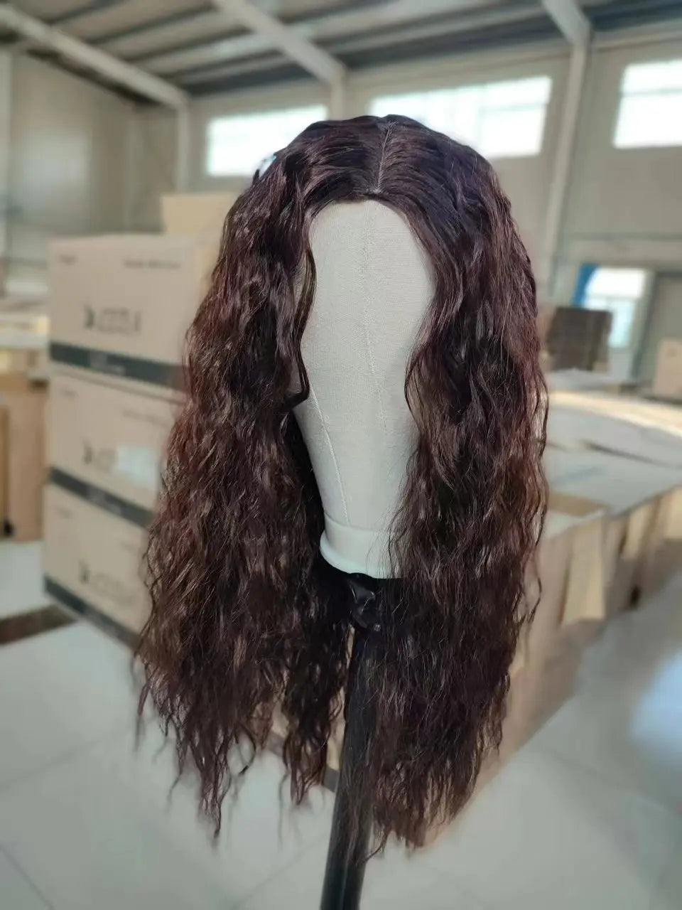 Blice Synthetic Wig Curly Hair Extensions Omber  Middle Part Women‘s Daily Wig Natural Hair Line Blonde Color Without Bang