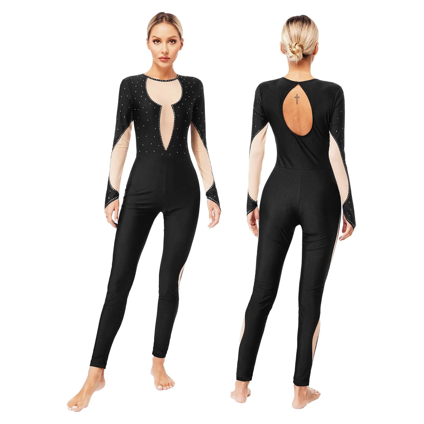 Rhinestones Ballet Dance/Gymnastics Jumpsuit