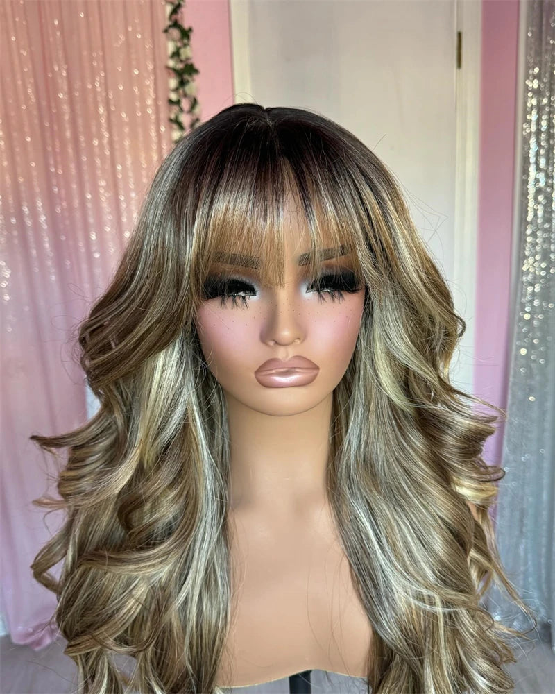 Ash Brown Mixed With Dirty Blonde Wig
