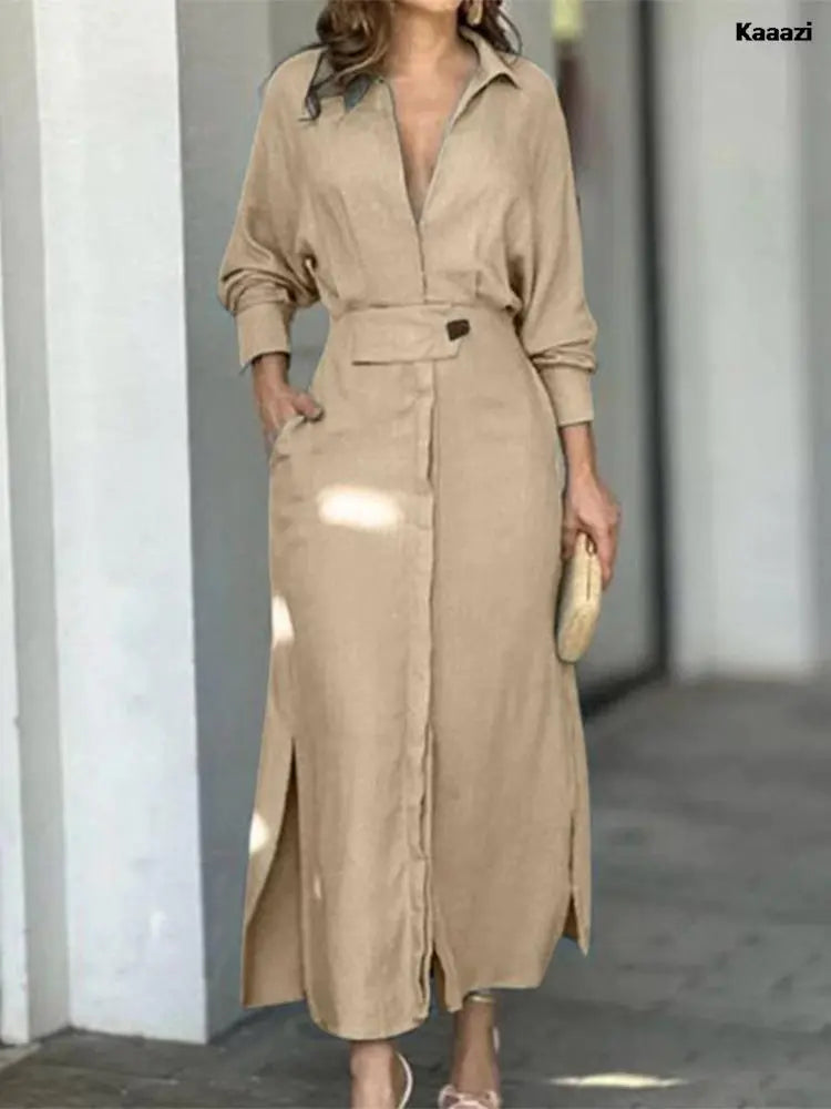 Fashion Long-Sleeve Maxi Dress