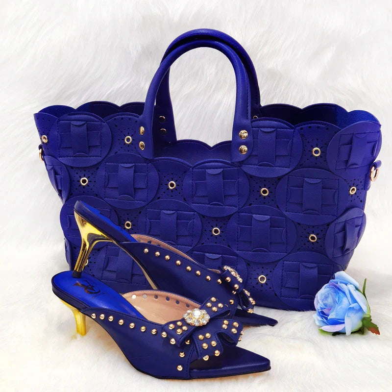 Rivet-Style Matching Shoes & Bag Set