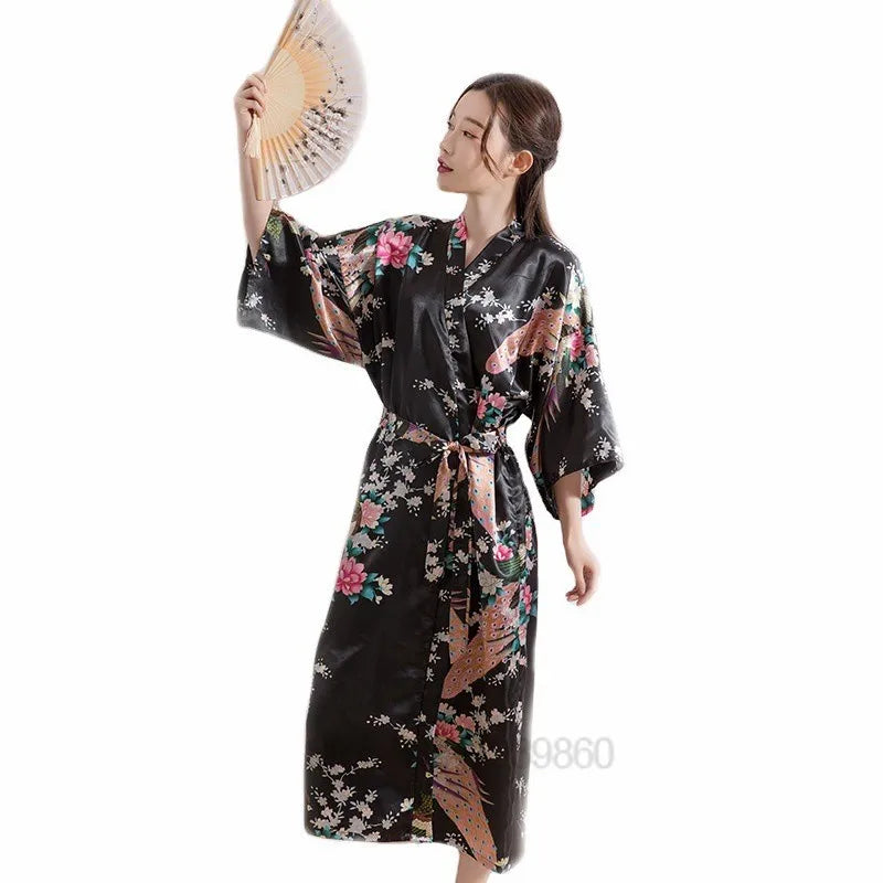 Intimate Print Silk Rayon Robe