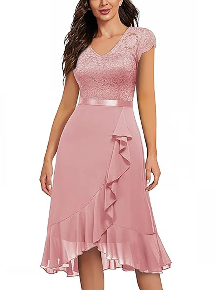 Aovica Elegant Lace Dress