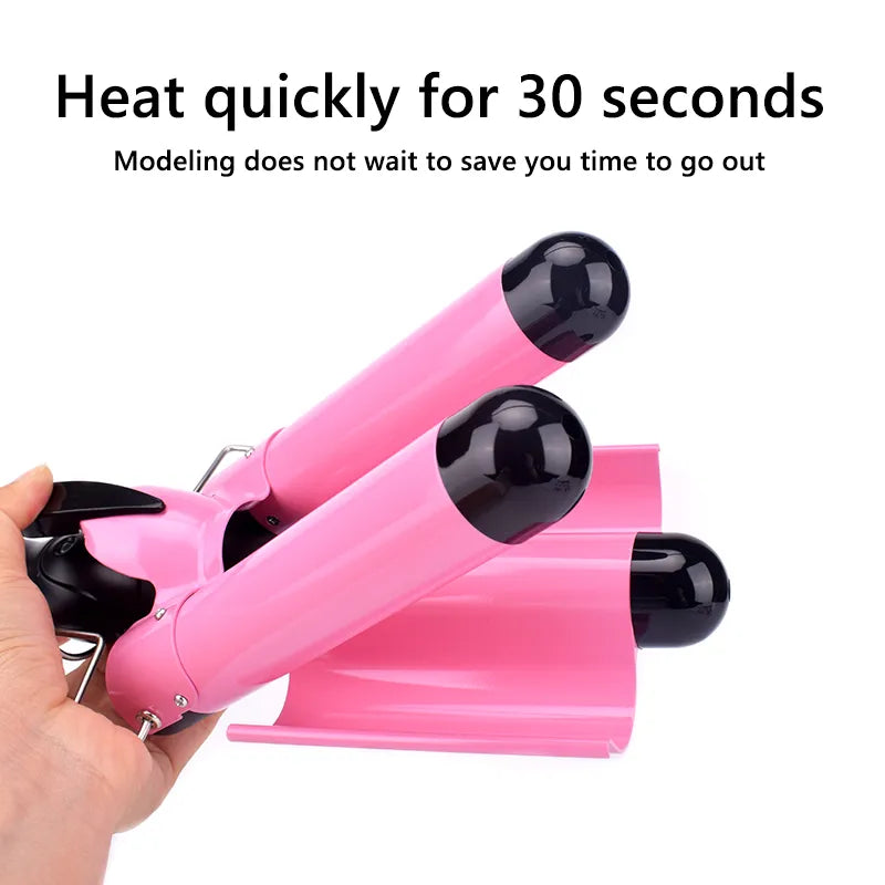 Professional Hair Curling Ceramic Triple-Barrel Hair Curler Irons for Wave Styling