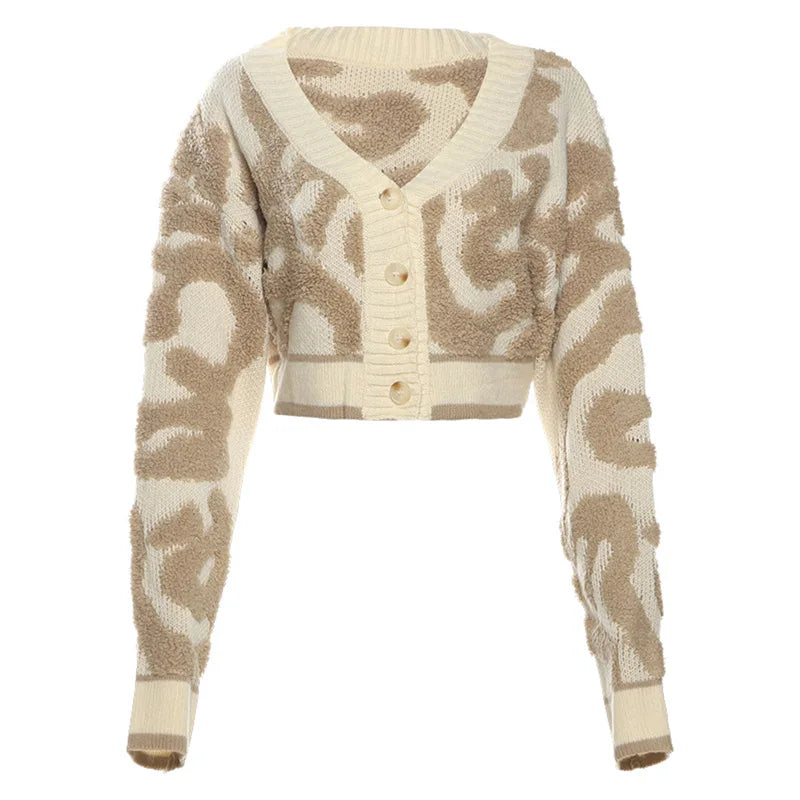 Weird Puss y2k Sweet Cardigan Sweater Women V-Neck Button Autumn Stylish Casual Long Sleeve Warm Wild Streetwear Knit Jumper
