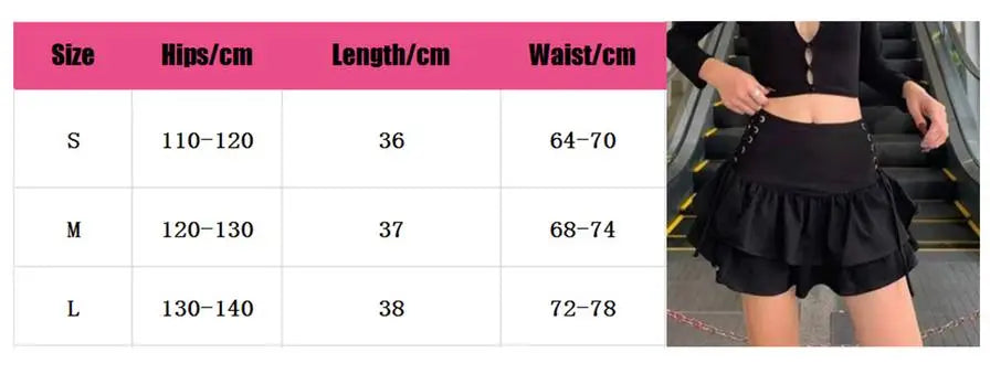 Women’s Ruffle Black Mini Skirt A-line High Waist Slim Sexy Short Skirt Summer Criss Cross Bow Tie Up Hot Sweet y2k Streetwear