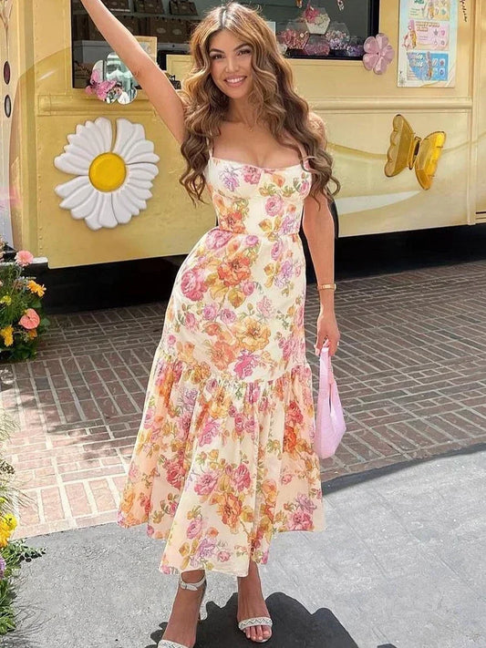 Midi Floral Print Dress