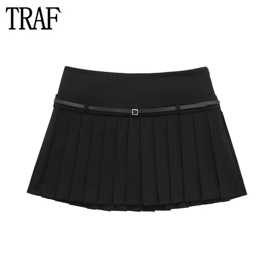 Streetwear Pleated Mini Skirt