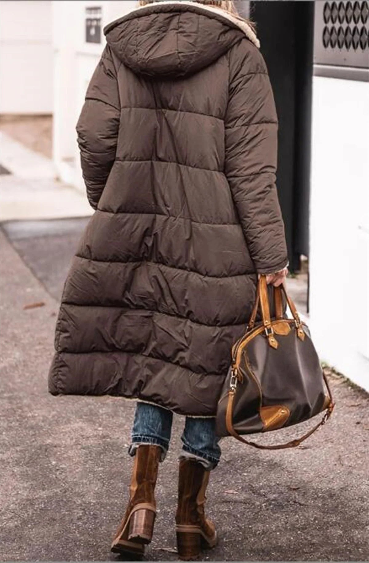 Women's Reversible Winter Hooded Quilted Jacket