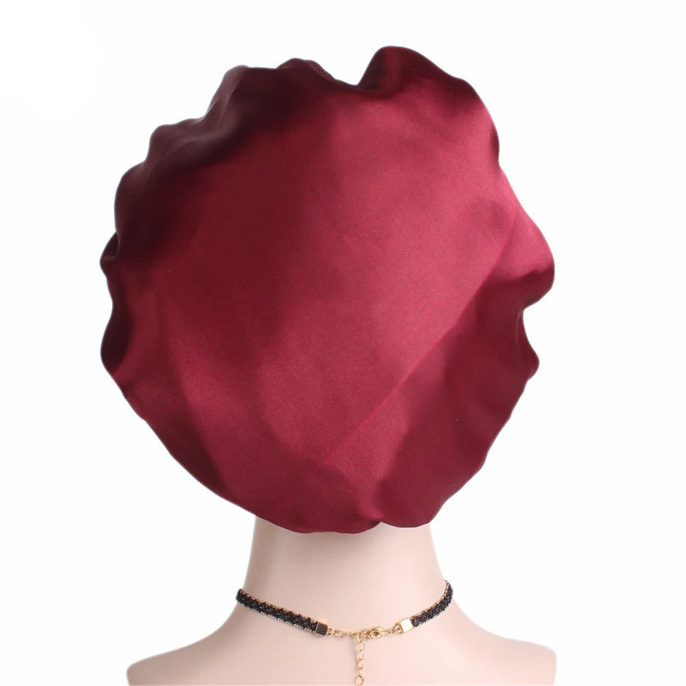 Women's Satin Solid Sleeping Hat