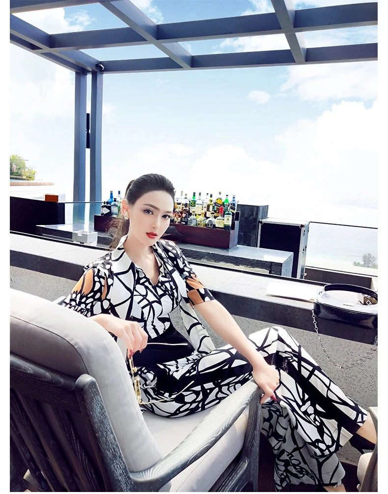 new summer office lady  Fashion casual loose brand female women girls thin wide leg jumpsuits clothing