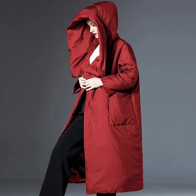 Thick  Loose Long Hooded Women's Jacket