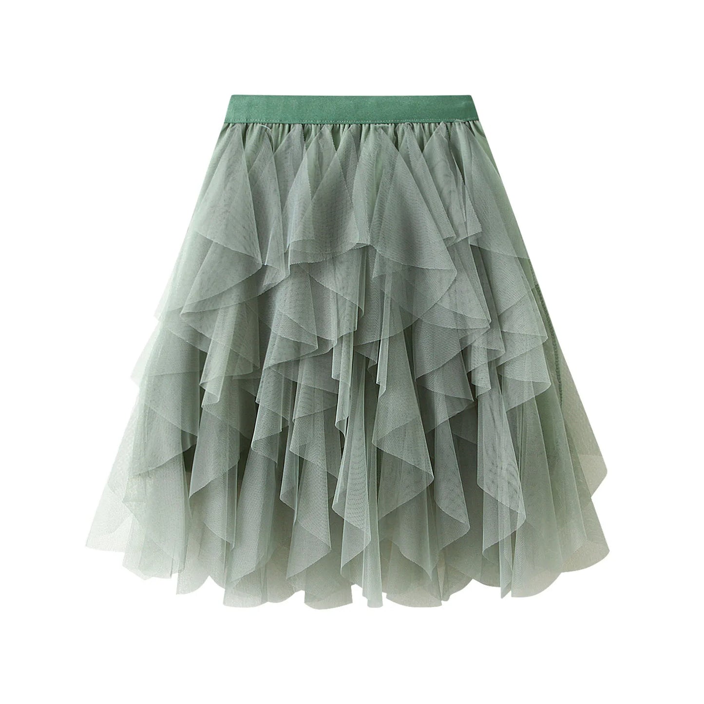 Elastic Layered Mesh Fairy Mini Skirt