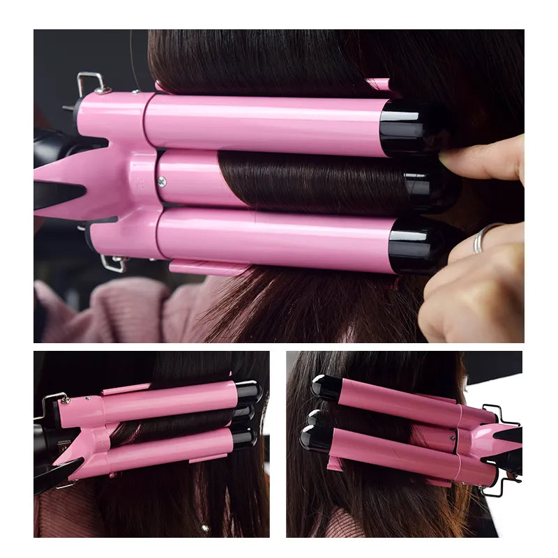 Professional Hair Curling Ceramic Triple-Barrel Hair Curler Irons for Wave Styling