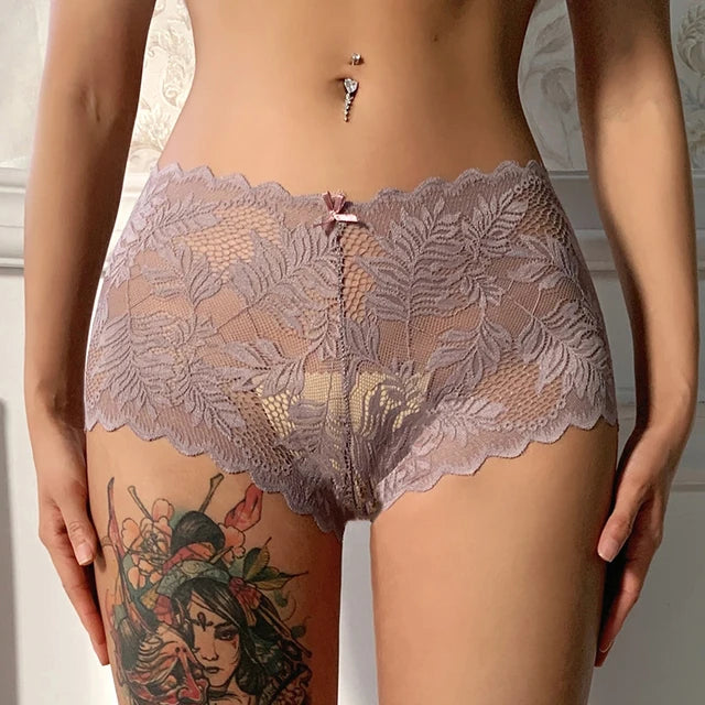 Low-Waist  Lace Hollow-Out Panties