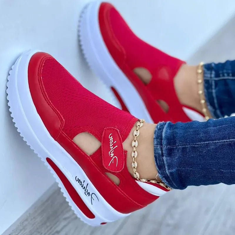 Platform Hollow-Out Sneakers For Women