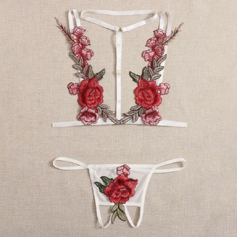 Lace Rose Mini Bra + Panties Set