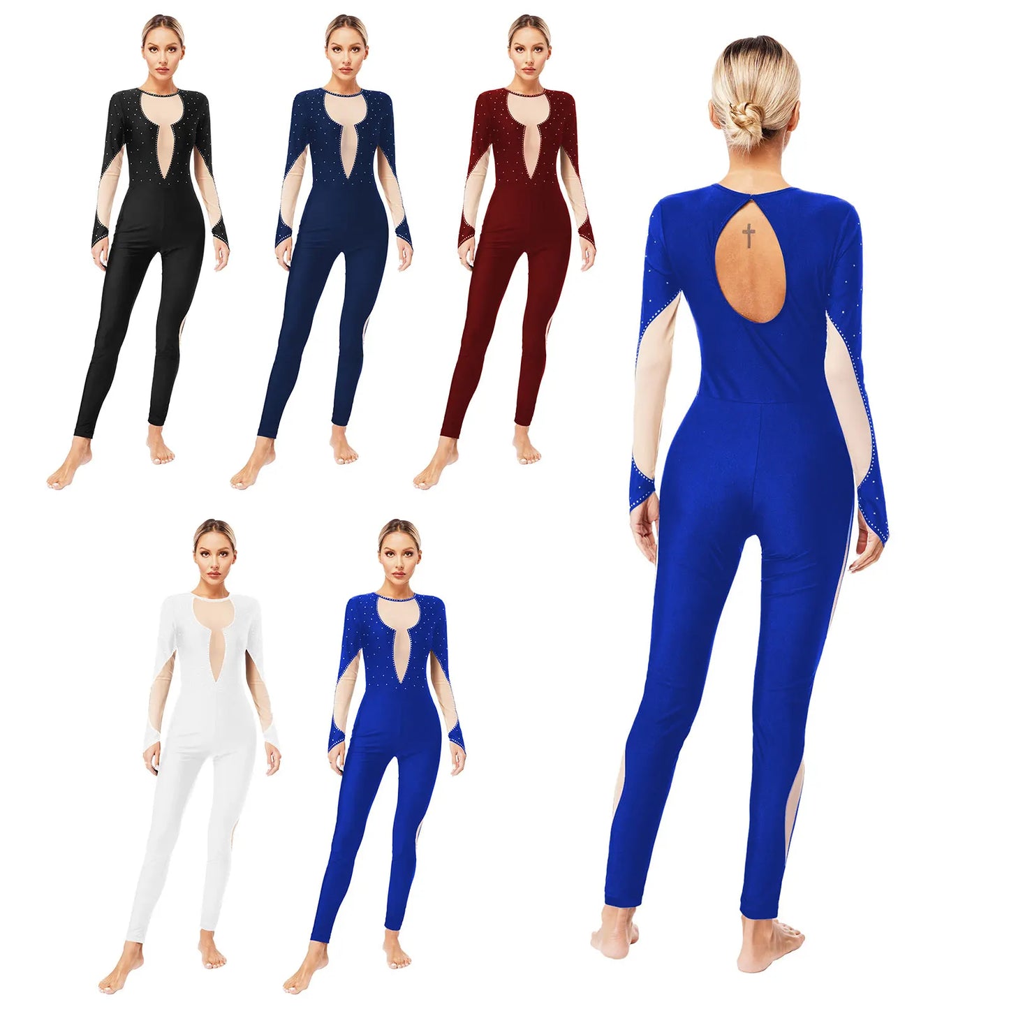 Rhinestones Ballet Dance/Gymnastics Jumpsuit