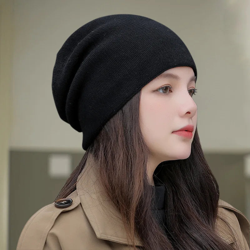 Solid-Colour Warm Beanie For Women