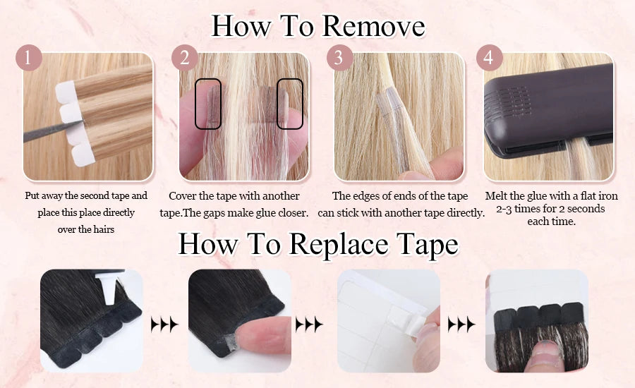 K.S WIGS Mini Tape in Hair Extensions Human Hair Straight Seamless Skin Weft Real Natural Brazilian Hair For Women Balayage 10Pc