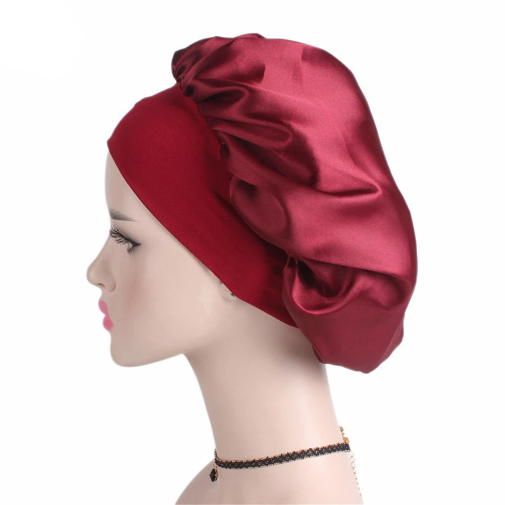 Women's Satin Solid Sleeping Hat