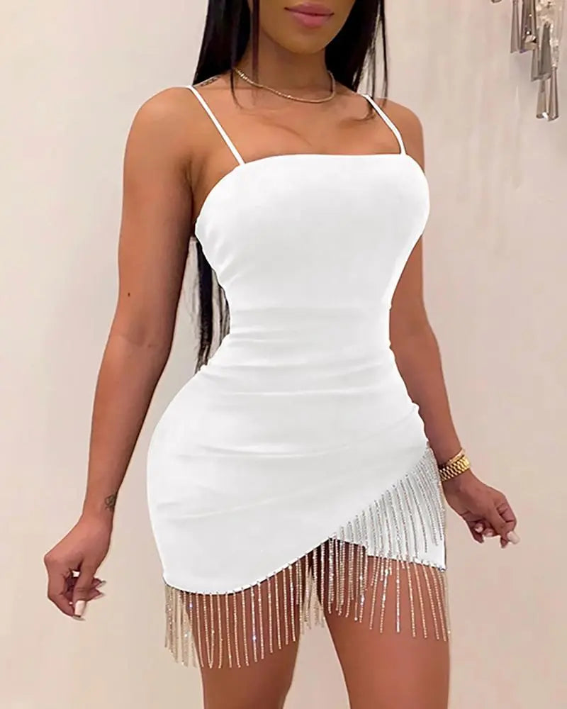 Party/Night Tassel Split Sleeveless Bodycon Dress