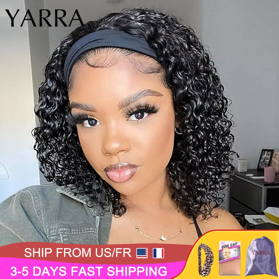 Brazilian Kinky Curly Headband Wig - 8-30 Inch Glueless Human Hair