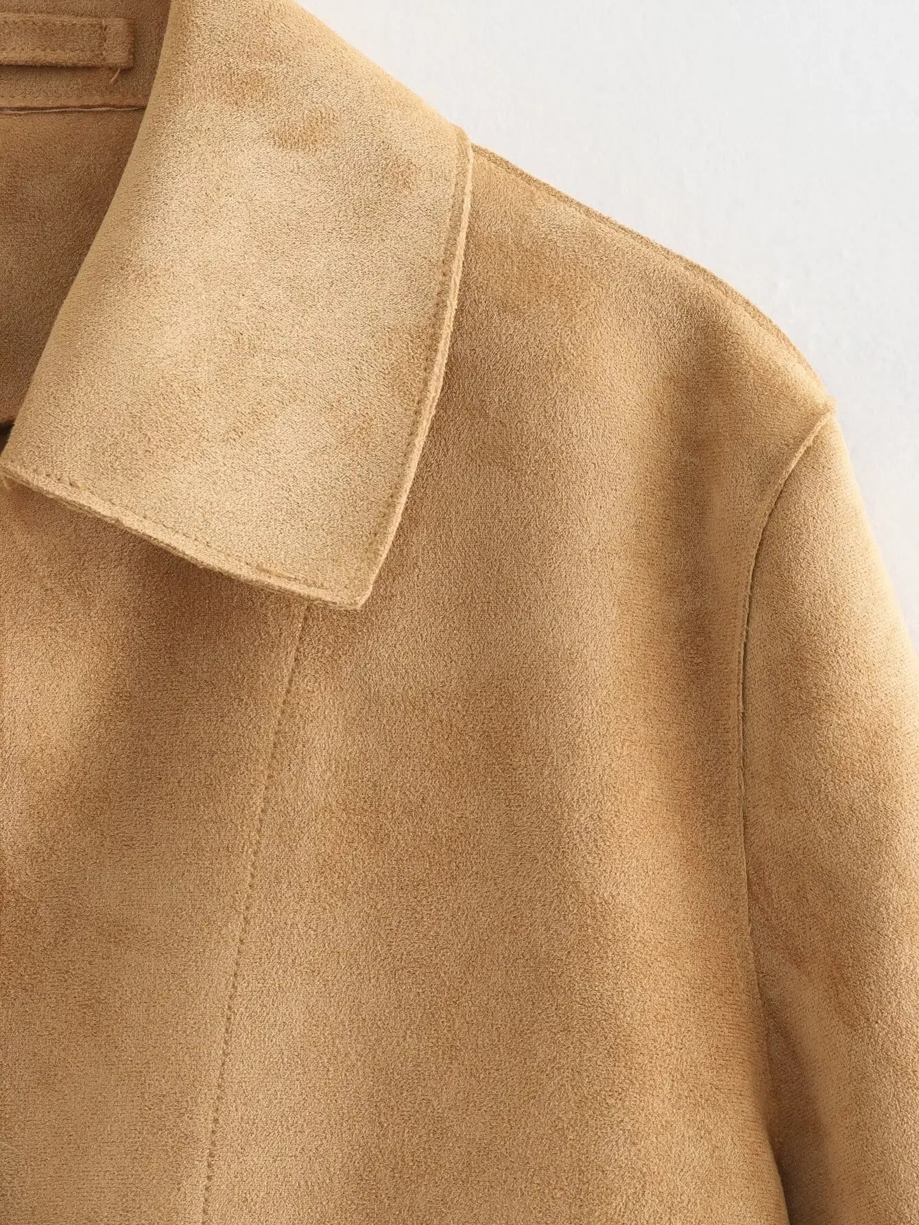 Female Deerskin Velvet Turn-Down-Collar Jacket