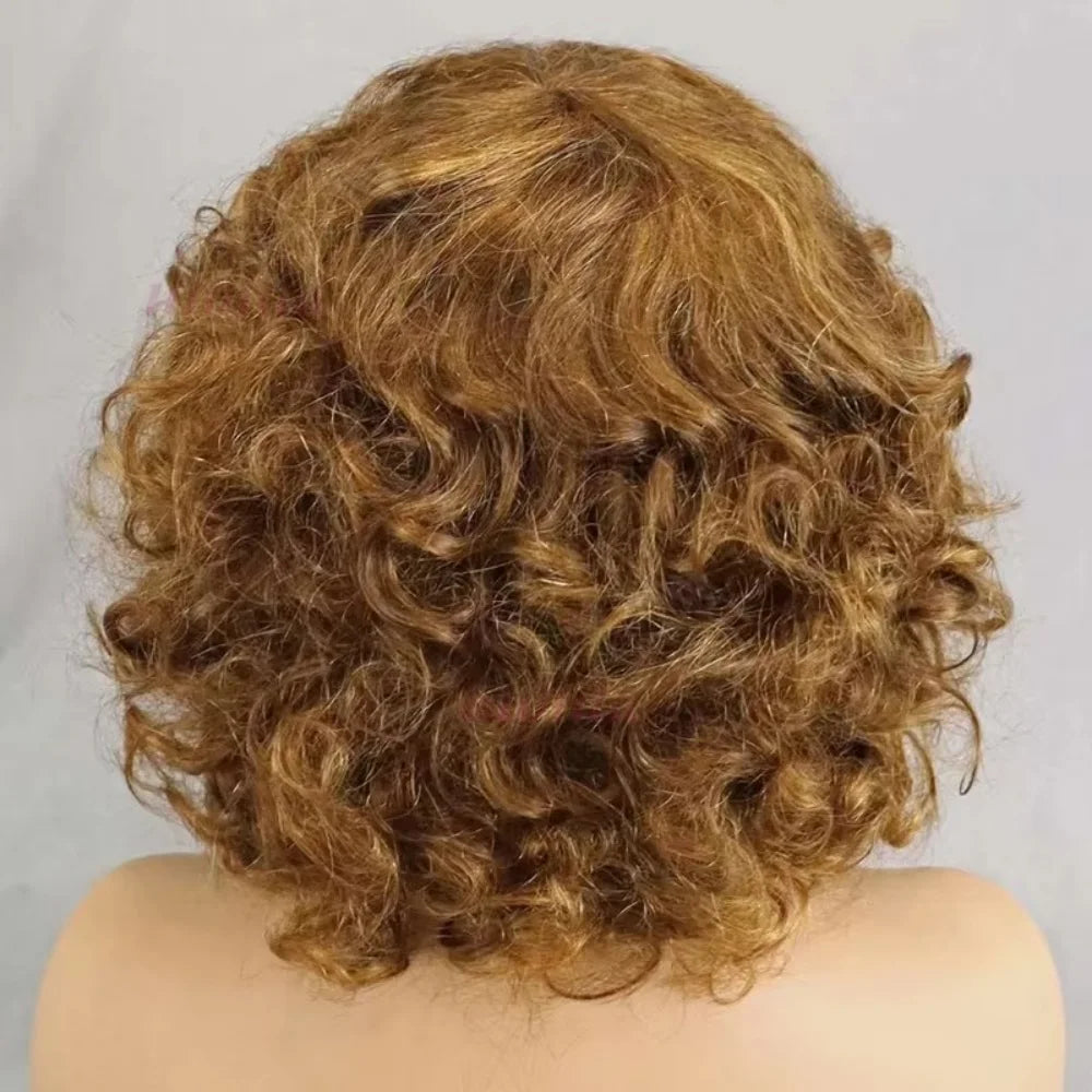 Egg Curls Human Hair Wig With Bangs