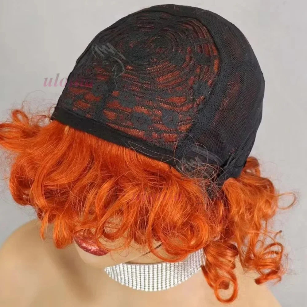Egg Curls Human Hair Wig With Bangs