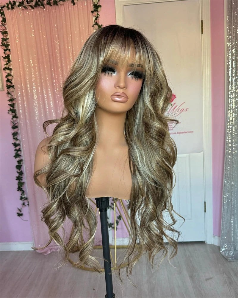 Ash Brown Mixed With Dirty Blonde Wig