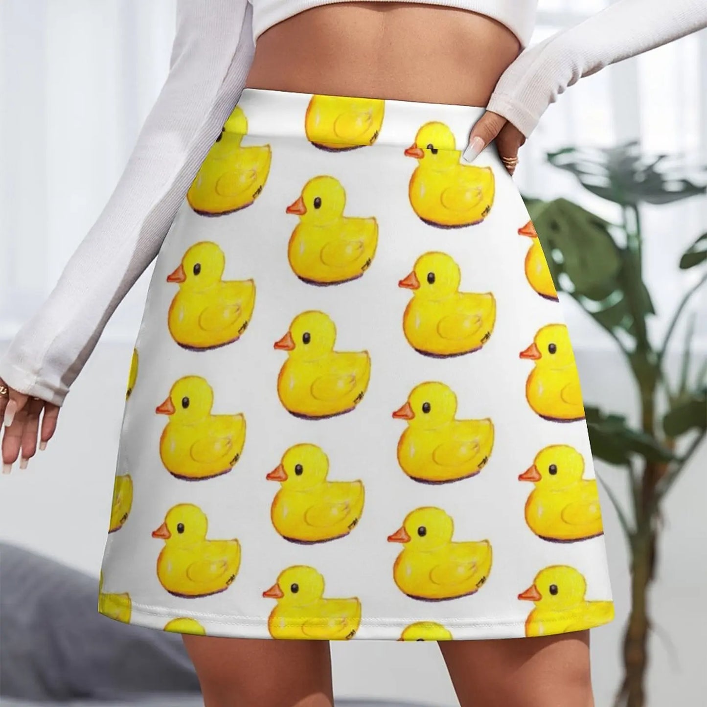 Duck Print Mini Skirt