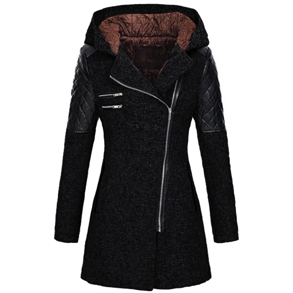 Warm Slim Thick Parka Hooded Zipper Overcoat For Women