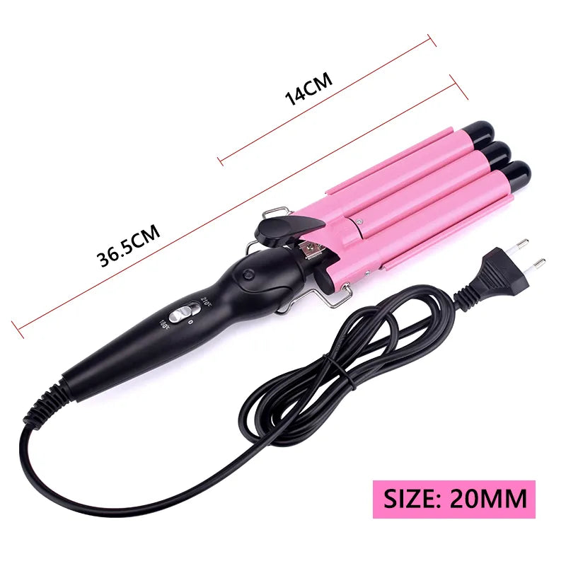 Professional Hair Curling Ceramic Triple-Barrel Hair Curler Irons for Wave Styling