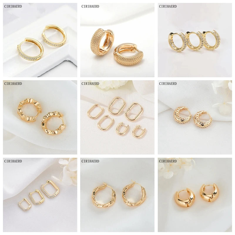 Gold-Plated Women's Small Earrings  - 14K