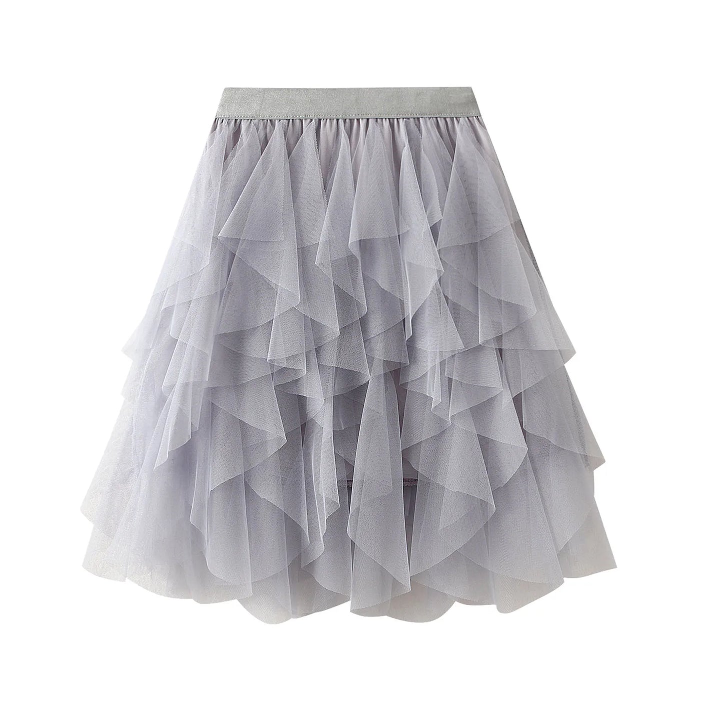 Elastic Layered Mesh Fairy Mini Skirt